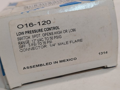 #ad #ad Ranco O16 120 low pressure control SPDT 12in vac 50 PSI diff 5 35 1 4 flare $39.99