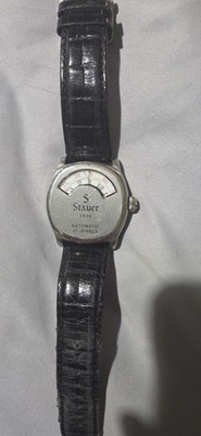 Stauer 1930 Men s Automatic 21 Jewels Silver Dial Black Leather Exhibition
