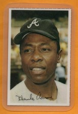 Hank Aaron 1971 Dell Stamp Atlanta Braves laminated no creases beautiful