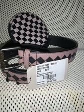 BOTTEGA VENETA Beige Black Leather Belt With Small Bag 30  ,32   34   609