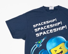 Vintage Lego Movie Video Game Spaceship T-Shirt Men's Size Large Promo