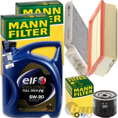 MANN INSPEKTIONSPAKET+5L ELF 5W-30 MOTORÖL passend für RENAULT CLIO III 1.5 dCi