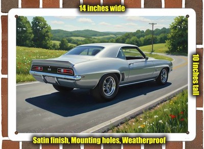 Metal Sign - 1969 Chevrolet Camaro 51 Oil Painting - 14x10