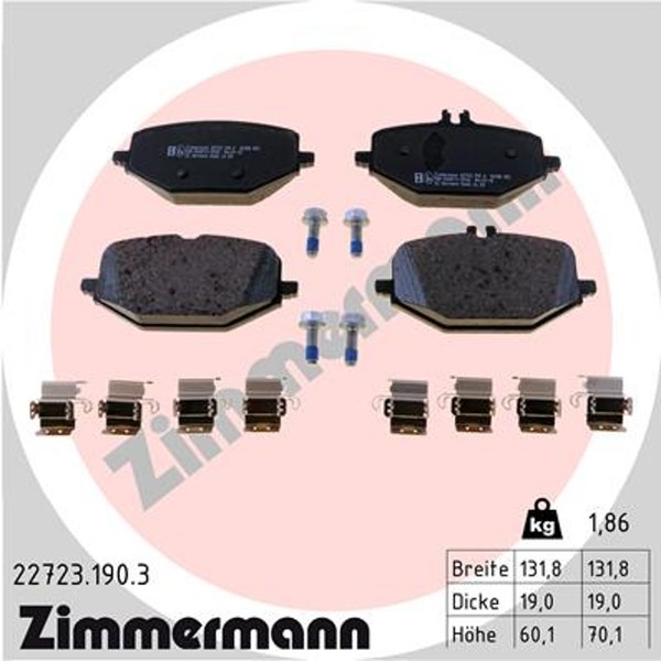 Zimmermann Bremsbelagsatz Scheibenbremse 22723.190.3 FüR Mercedes GLE V167 C167-image