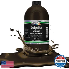 Pouring Masters Dark Brown Bark Metallic Pearl Ready-to-Pour Acrylic Paint 32oz
