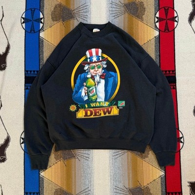 Vintage 90s Mountain Dew Uncle Sam Crewneck Sweatshirt Size XL Made In USA
