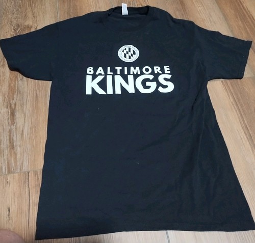 Baltimore Kings Pro Soccer Club Black T With White Logo Mens Size Medium