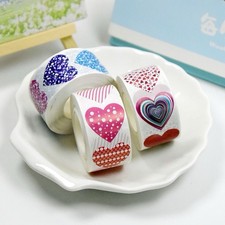 40Pcs 1" Love Heart Stickers Handmade DIY Party Round Labels