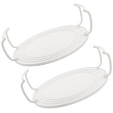  2pcs rond four à micro-ondes grille en couches plateau de cuisson à la vapeur