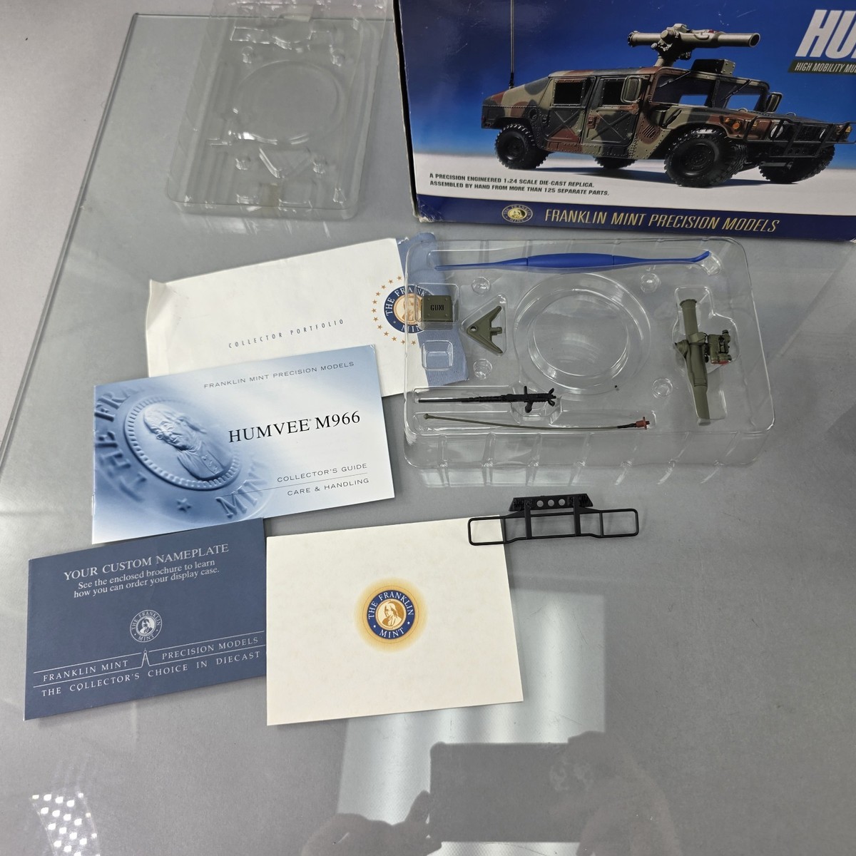 Franklin Mint 1/24 HUMVEE ダイキャストモデル Franklin Mint Humvee 1:24 Scale Diecast Military M966 with Box