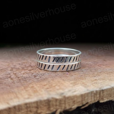 925 Sterling Silver Stacking Rings Set-Textured Band Ring Minimalist Design
