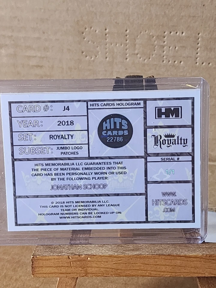 2018 Hits Memorabilia Royalty Jonathan Schoop 1/1 juego usado Jumbo logotipo parche 25 Foto 2 de 2