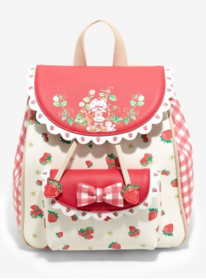 gingham mini backpack Strawberry Shortcake Gingham Check Plaid Mini Backpack Bag