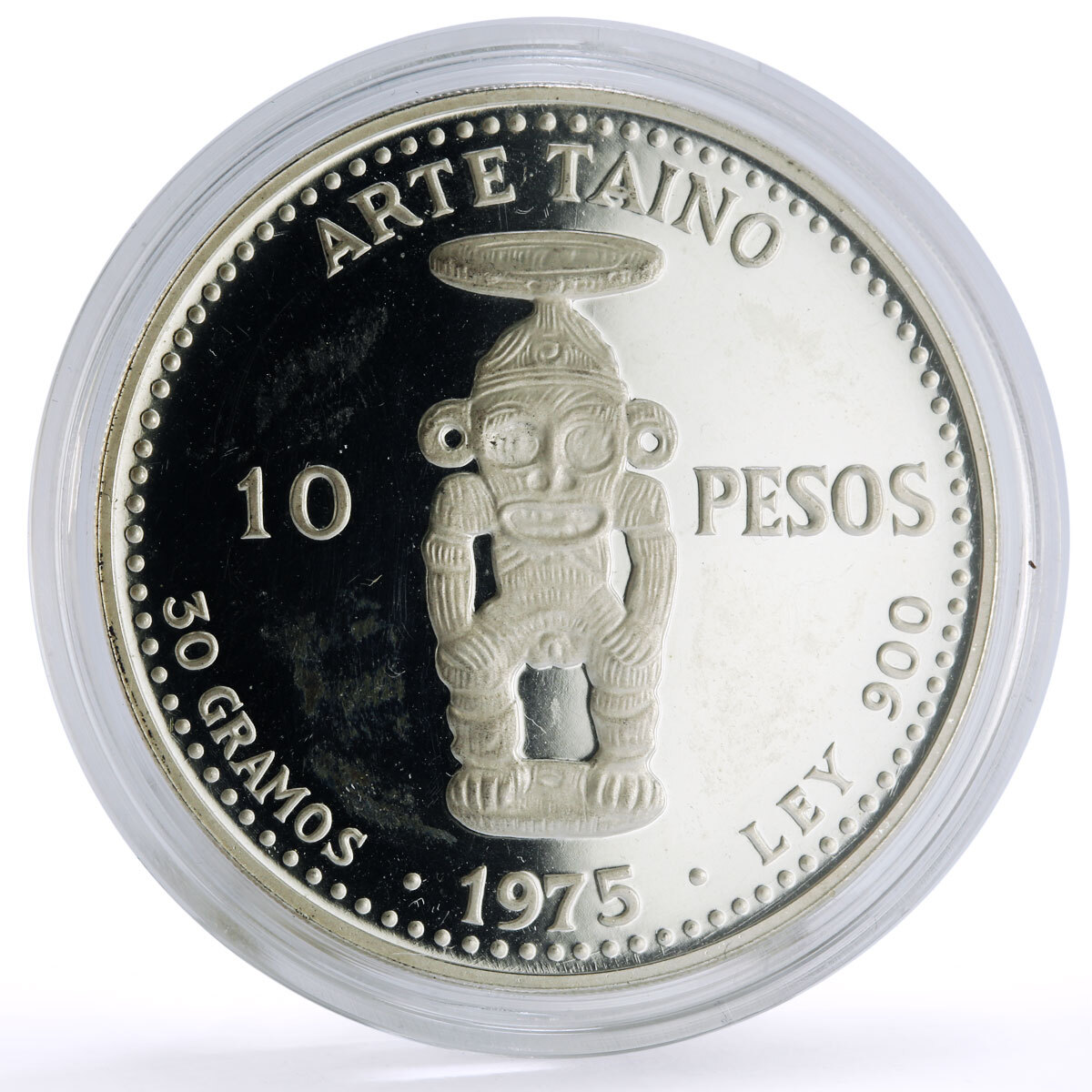 Dominican Rep. 10 pesos Pueblo Viejo Mine Arte Taino Art proof