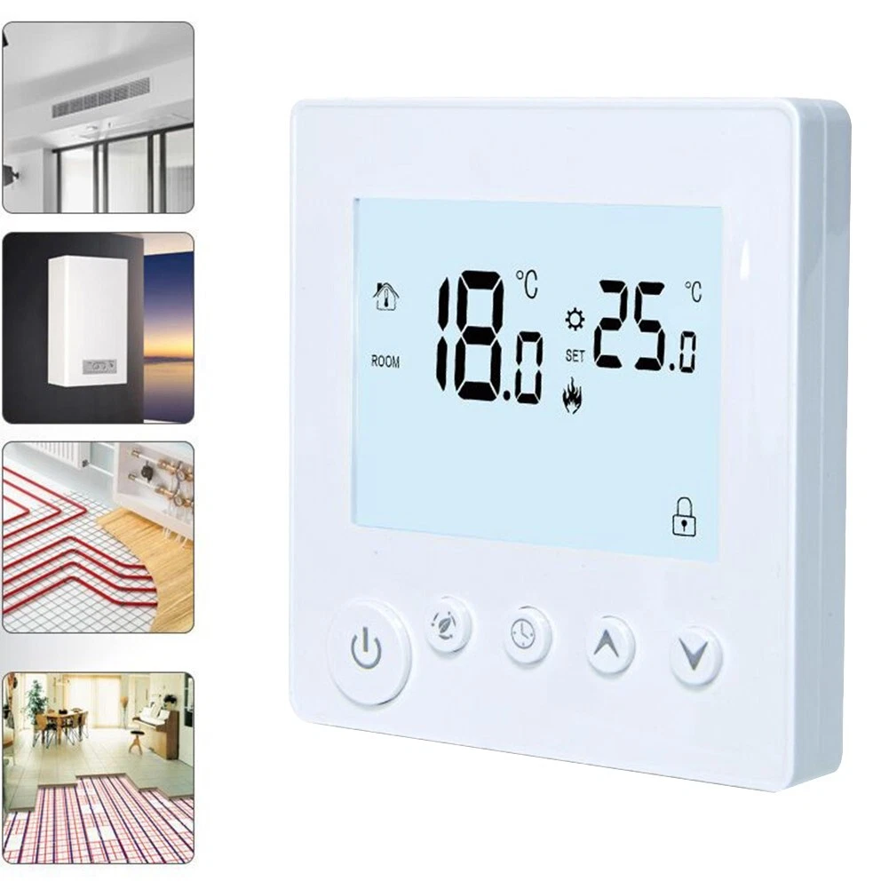 Digital Thermostat White 8.6x8.6x4cm Accessories Plastic Replacement Room |  eBay
