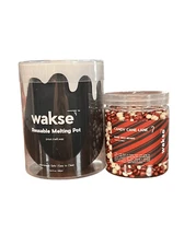 WAKSE candy cane lane hard wax beads & reusable melting pot for face & body