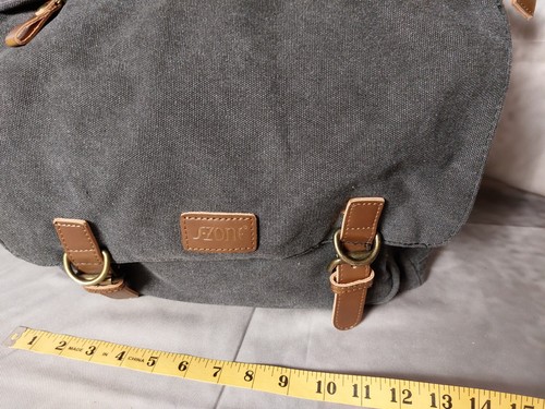 S-Zone Grey Canvas Crossbody Messenger / Laptop Bag - 第 4/8 張圖片