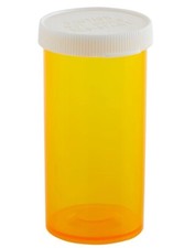 450 Pack Empty Pill Bottles with Easy Caps for Medication Orange 16 Dram Plastic
