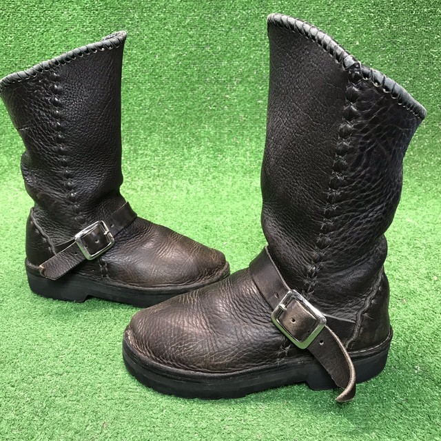 Vtg Custom Extra Wide Calf Bullhide Womens Motorcycle Western Boots 6