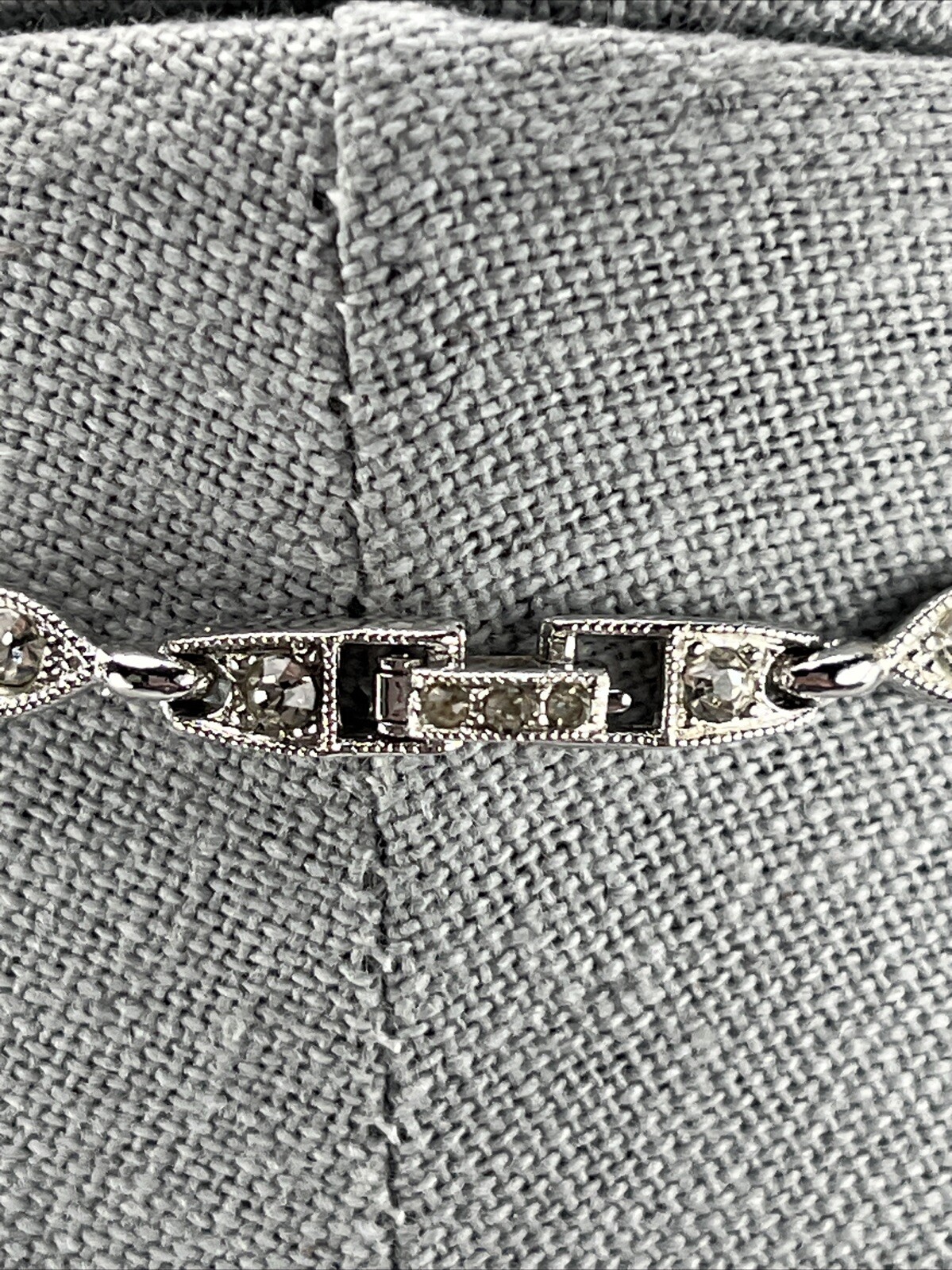 Vintage Bogoff signed clear Rhinestone Necklace s… - image 5