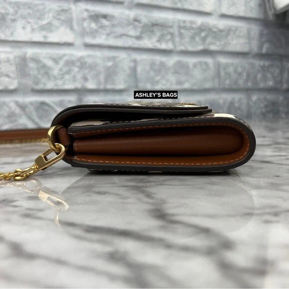 Portafoglio a tracolla catena stampato Tory Burch Emerson stampata con stampa leopardata