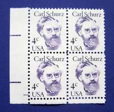 Sc # 1847 ~ Plate # Block ~ 4 cent Carl Schurz Issue