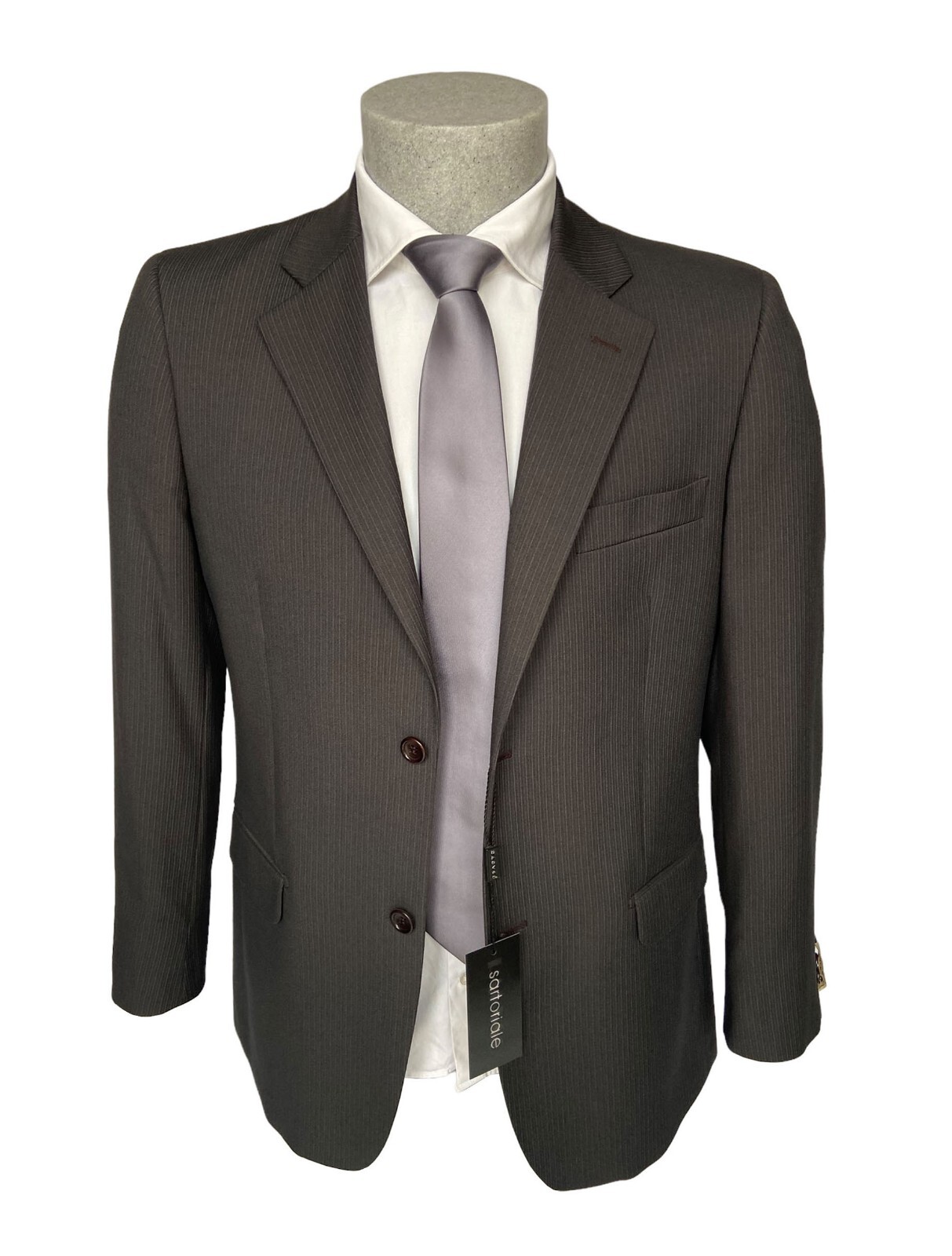 Abito uomo sartoriale RAGUSO, taglia 46 Drop marrone a righe