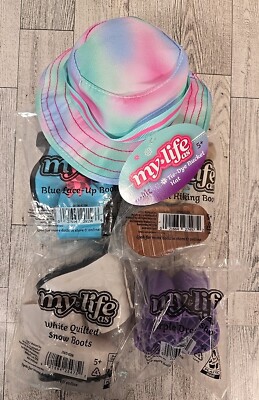 My Life Doll Bucket Hat Shoes Lot of 5 Tie Dye Snow Hiking Boots High Heels NEW