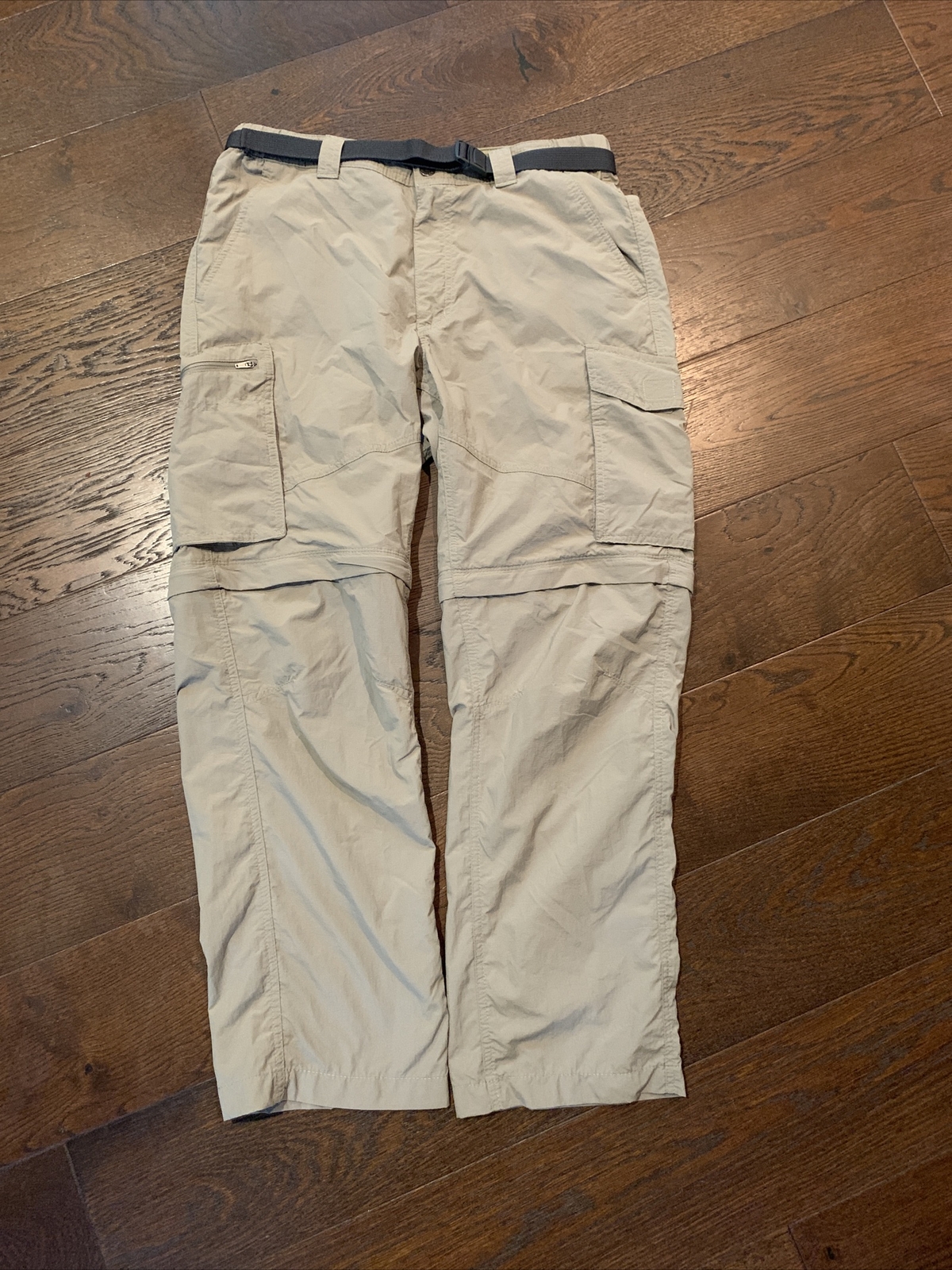 Columbia Cargo Pants Men 36x30 Tan Convertible Belted Outdoor-image