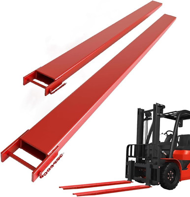 Pallet Fork Extension 60'' Length 4.5'' Width with Tire Chain, 1 Pair Forklift Ext