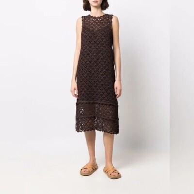 【GANNI】dress Ganni Stretch Seersucker Maxi Dress in Love Potion | FWRD