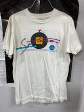 Vintage Santana Shirt XL 1985 Single Stitch Screen Stars Used 100% Cotton