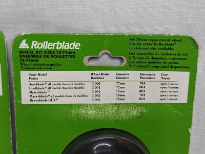 Vintage ROLLERBLADE WHEEL KIT 72-78mm Hyper 1993 Model 11003
