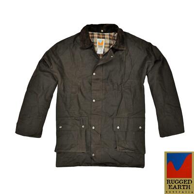 Mens Wax Jacket Original Rugged Earth Bike Riding Hunting Fishing
