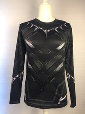 Men  s Preowned Gym Gala Black Superhero Compression Shirt Size S Muscle