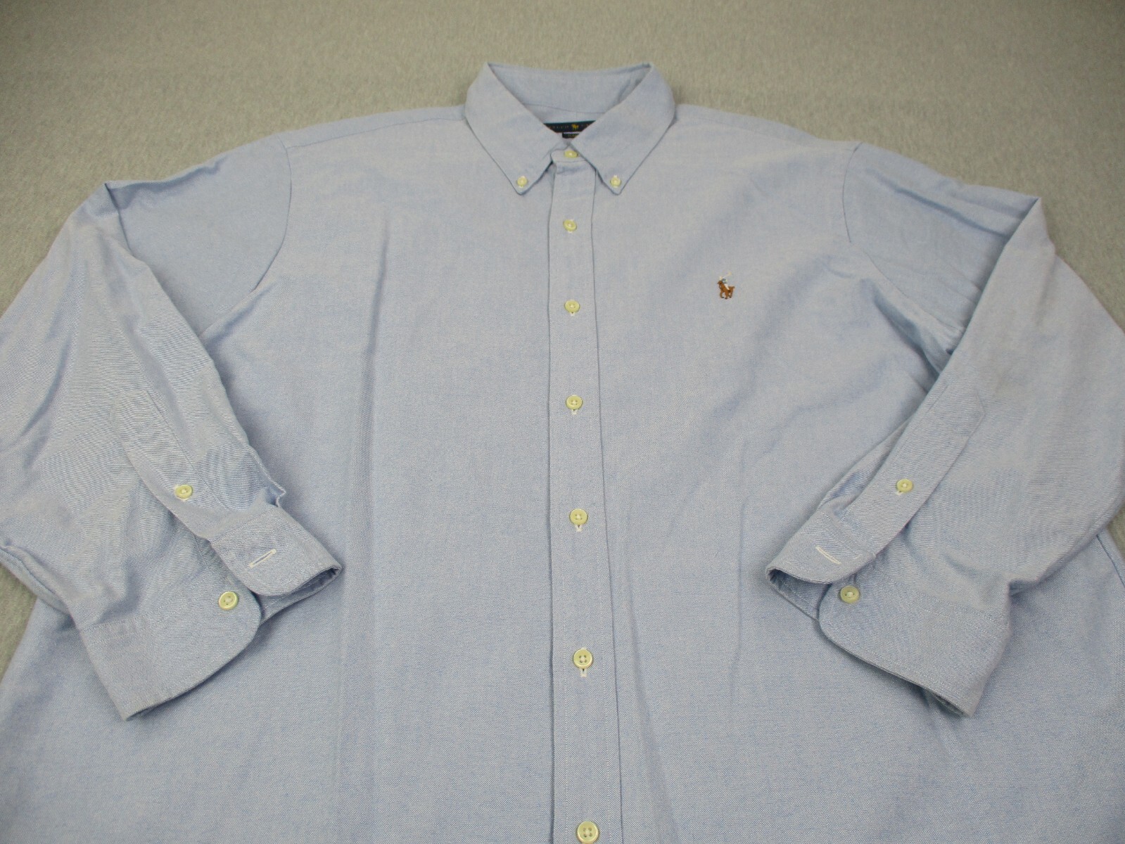 Polo Ralph Lauren camicia uomo XXL vestibilità classica blu chiaro pony preppy manica lunga