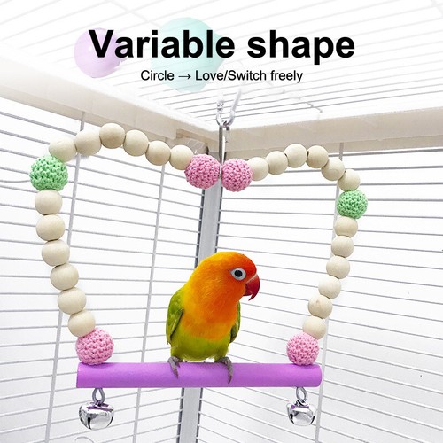 Bird Bois Debout Perch Swing Mochette Toys Parrot Heart ventes exceptionnelles Swing Parrot Hamac