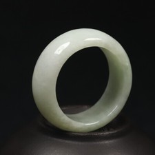 Size 9 Certified Grade A 100 Natural Green Jadeite Jade Thumb Ring 19mm/ 21315