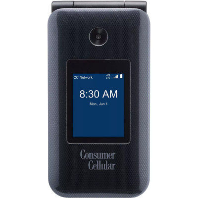 NEW ZTE Link II Z2335CC - 8GB - Black (Consumer Cellular) 4G LTE Flip Cell Phone