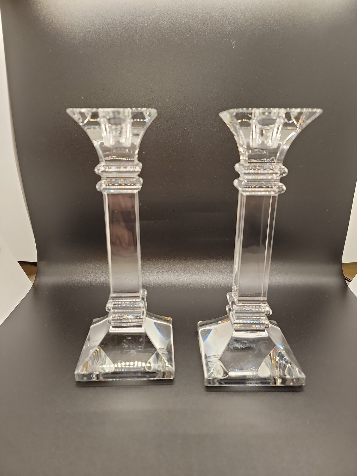 2 WATERFORD Marquis TREVISO 8" Crystal Candlesticks Candle Holders eBay