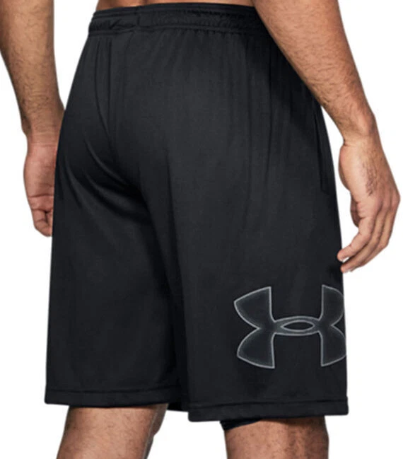 Mens Under Armour Shorts Tech Graphic Running Gym Fitness Black Grey XS 2XL