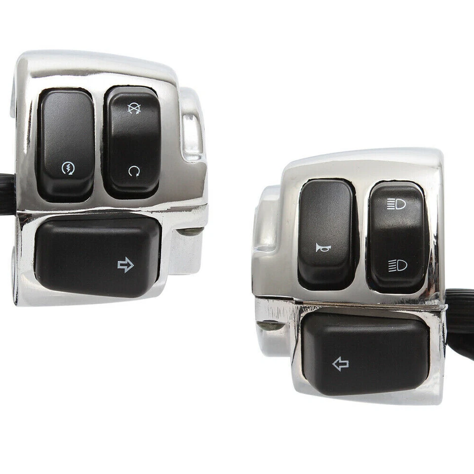 Carcasa de interruptor de control de manillar de 1" con arnés de cableado para Harley Softail Dyna Foto 3 de 4