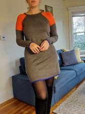 ELIZA J Colorblock Long Sleeve Sweater Dress - Size L