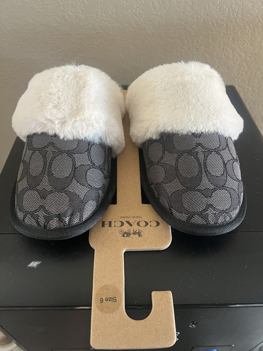 LAST PAIR—- NWT- COACH Ziva Slipper In Signature Jacquard