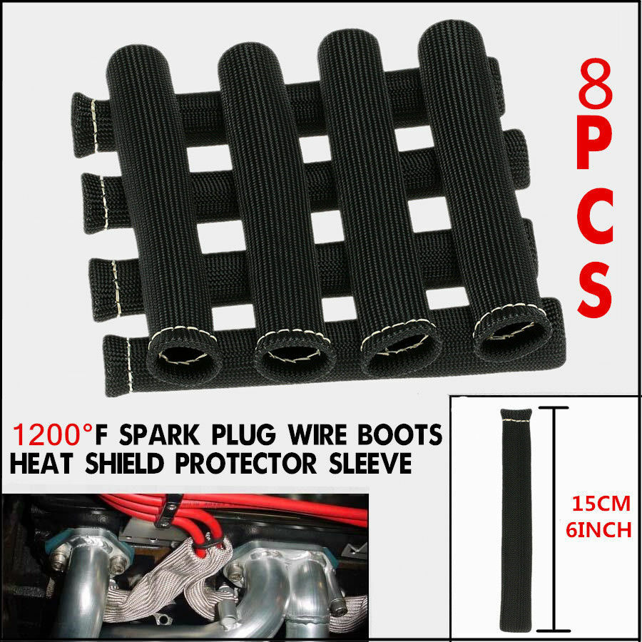 Universal 8 Heat Shield Wrap Slip On Spark Plug Wire Insulator - Foto 3