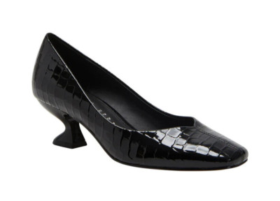 KATY PERRY Womens The Laterr Pump Black Patent Embossed Croco Pattern SZ 8 M NEW