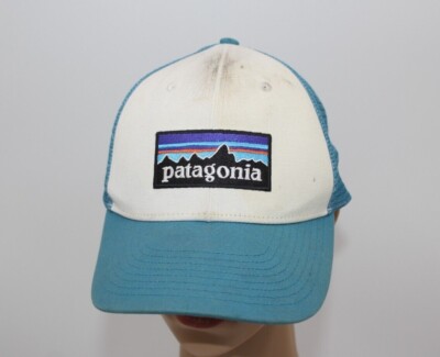 Patagonia Mesh Trucker Hat Cap Blue White Hiking Nice Lightweight Hat HTF 