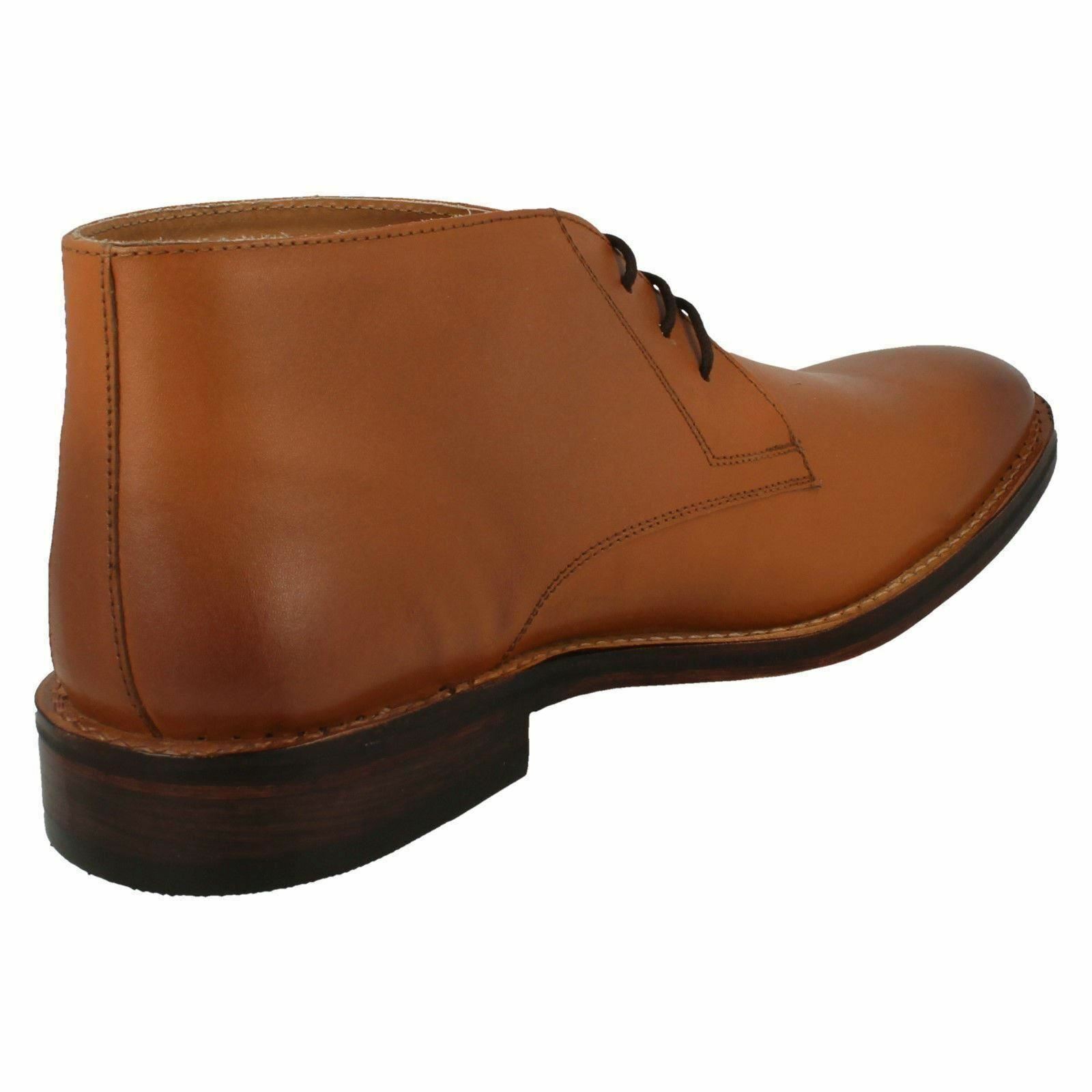 Mens Leather Ankle Boots Tan Catesby Lace Up Smart Chukka Desert Shoes eBay