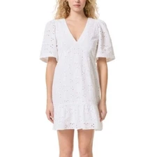 $465 NWT Rhode White Mariana Eyelet Cotton Mini Dress Sz 0