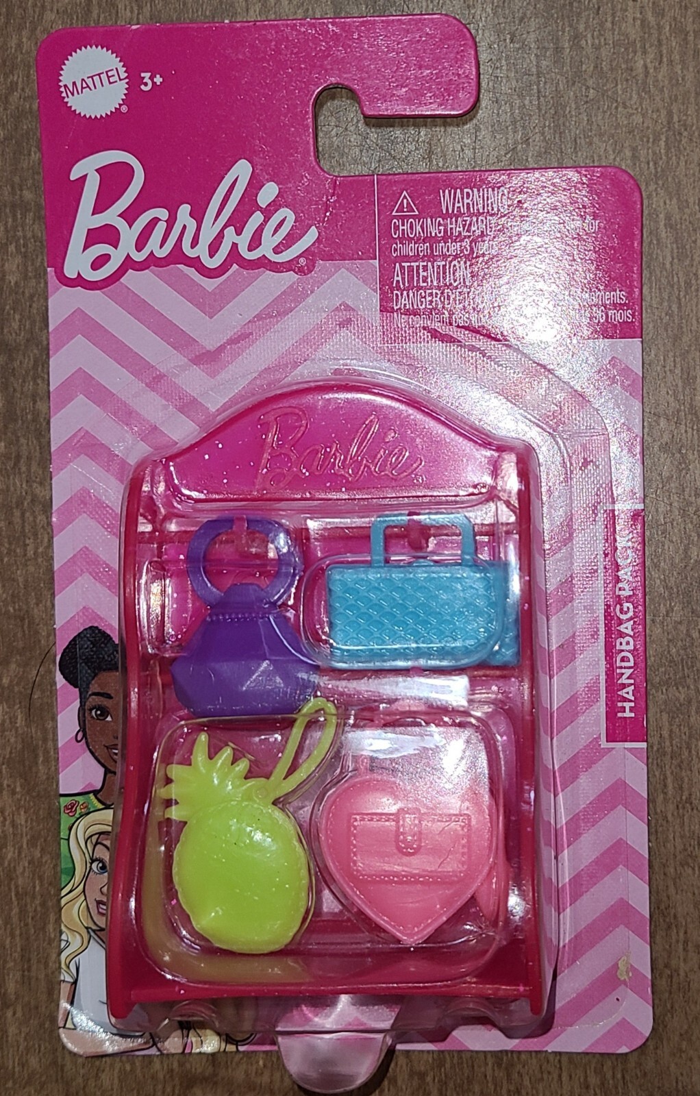 Barbie Pink Shelf Purse Pack with 4 Handbags & Clothing Accessories